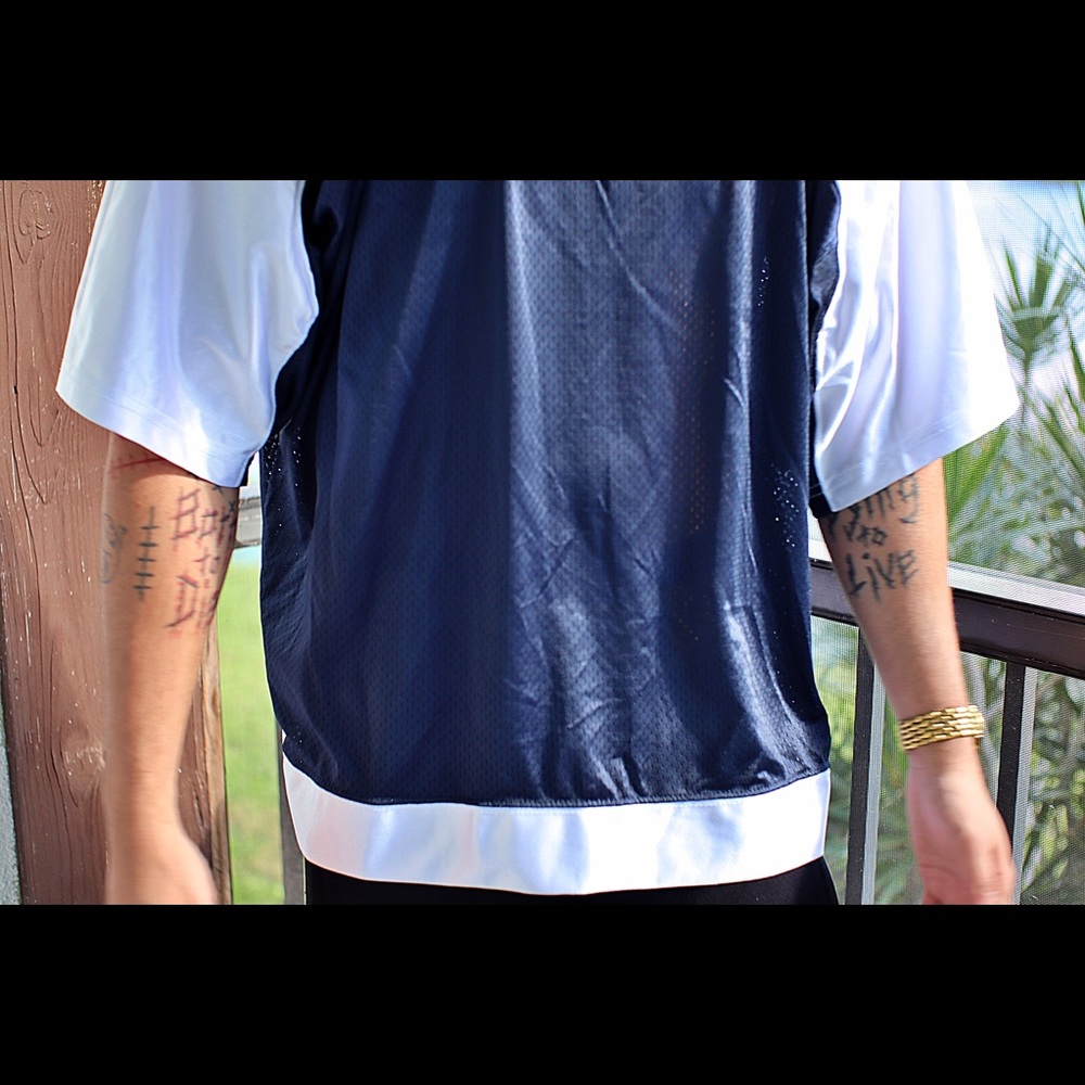 Navy blue as white  champion blank jersey